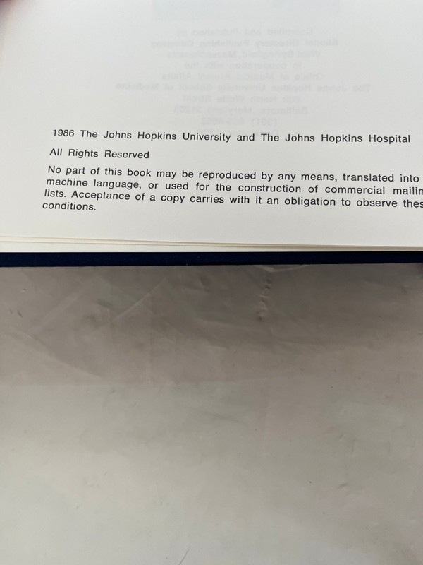 Johns Hopkins Medical Directory 1986 Hardcover Alumni Faculty Reference Book gallery