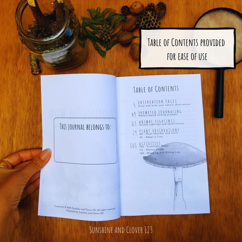 Nature Journal Exploring the Wild Kids Prompted Outdoor Observation Notebook B&W gallery