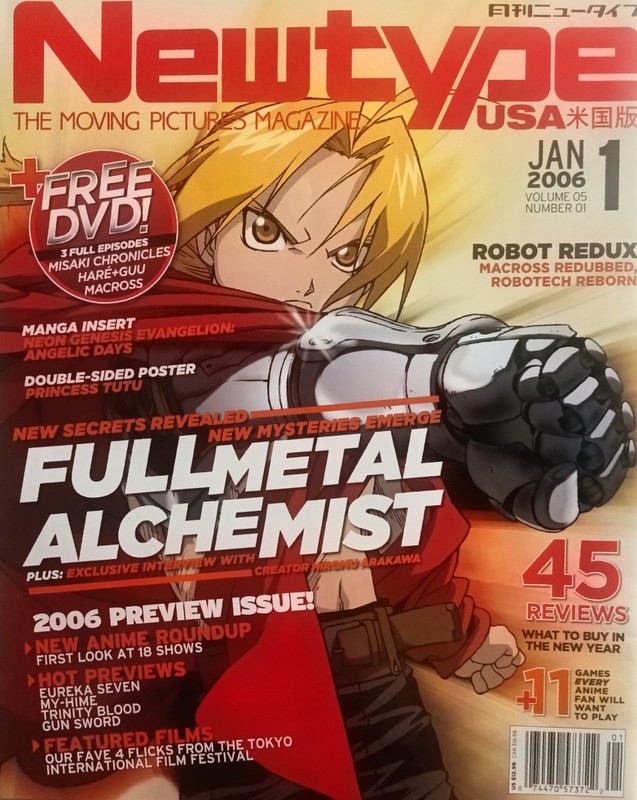 Newtype USA January 2006 Anime Magazine With Poster- No DVD