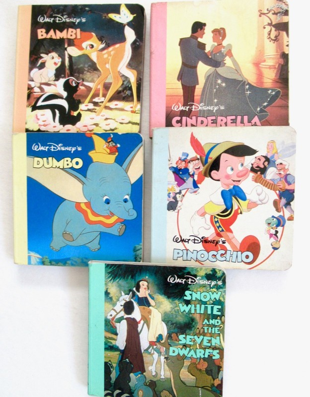 VTG Disney Mini Board Books Lot of 5 1986 Chatham River Press Bambi Cinderella gallery