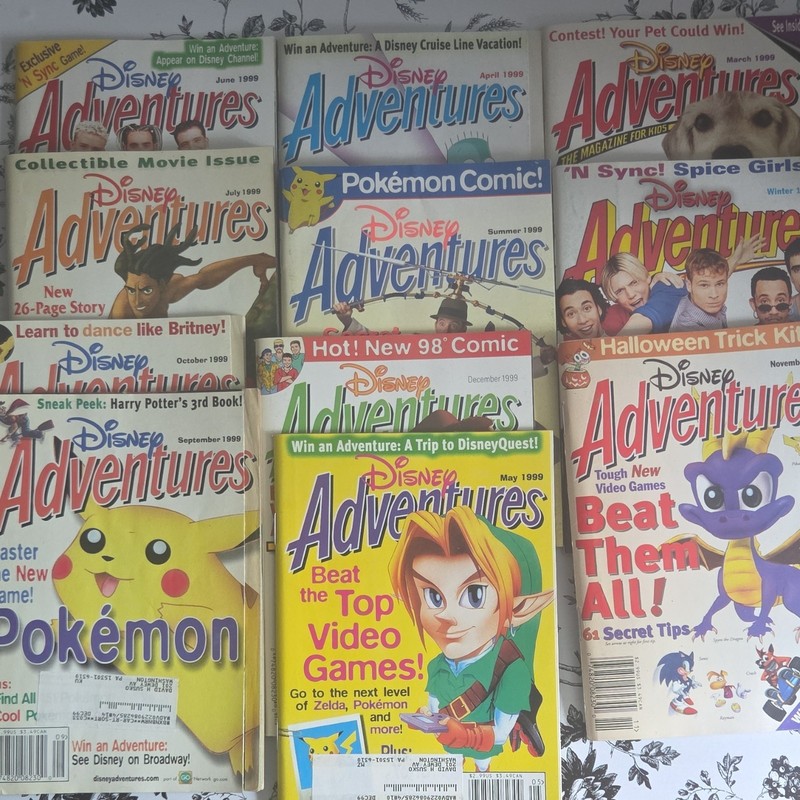 Disney Adventures Magazine 1999 Lot Apr-May-Jun-Jul-Sep English Illustrated Kids