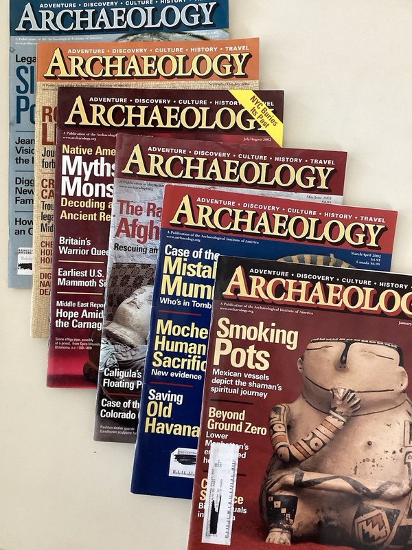 2002 Archaeology Mag; Jan/Feb, Mar/Apr, May/June, Jul/Aug, Sept/Oct, Nov/Dec