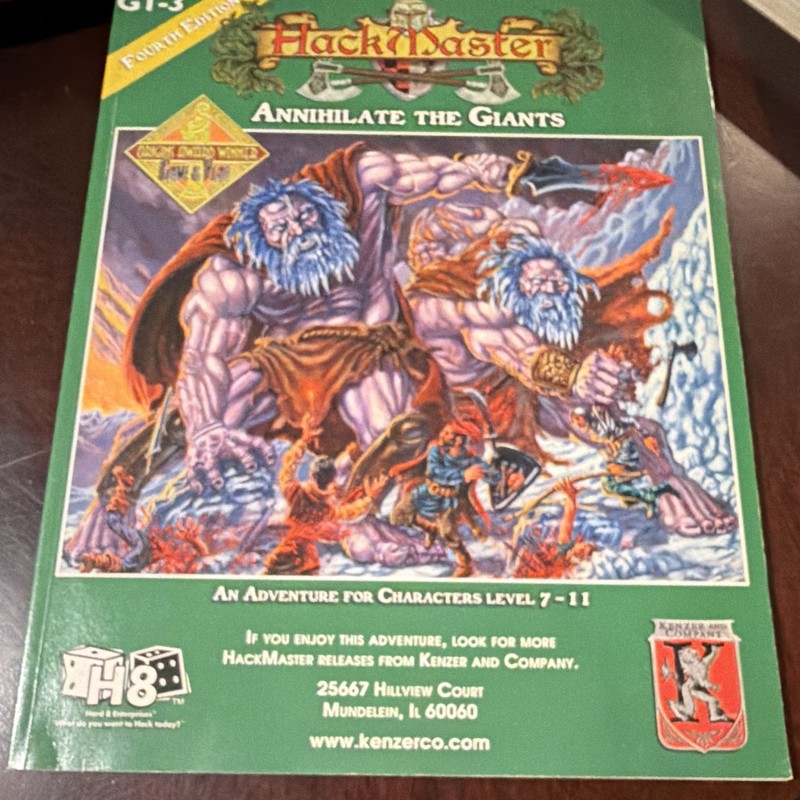 Kenzer & Company HackMaster Annihilate the Giants Adventure Module 4th SC ISBN
