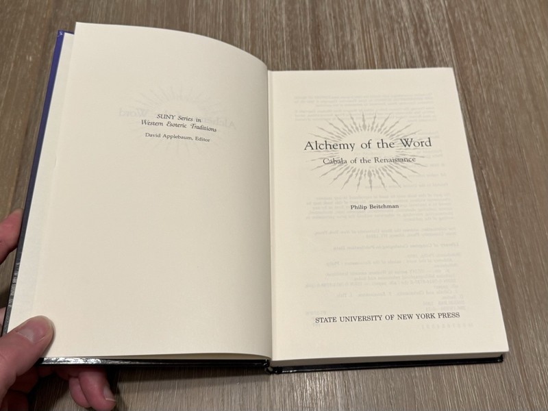 ALCHEMY OF THE WORD: CABALA OF THE RENAISSANCE by Philip Beitchman 1998 *HC* gallery