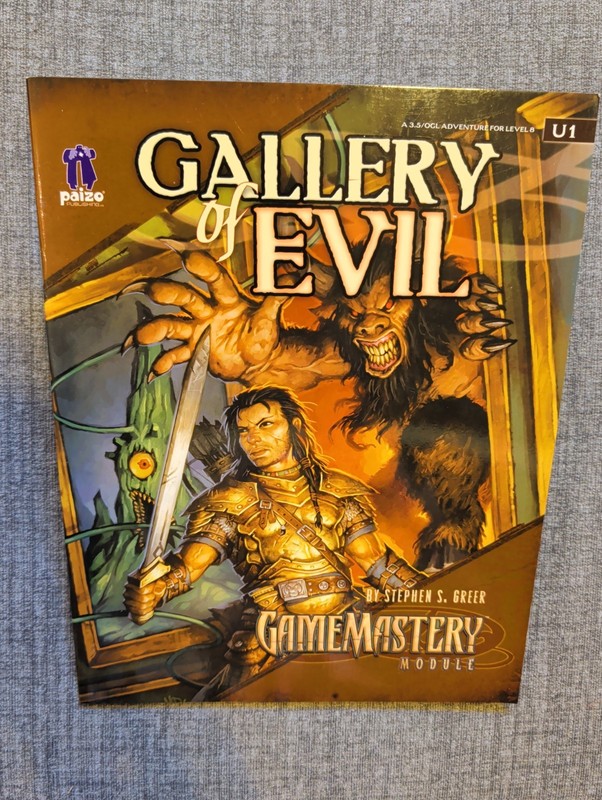 Paizo GameMastery Module U1 Gallery of Evil RPG D&D 3.5 Pathfinder OGL