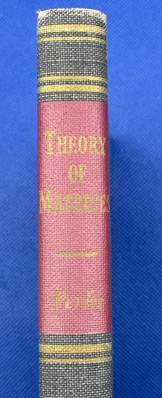 Theory of Matrices by Sam Perlis (1958) Third Print Addison Wesley VTG Hardcover