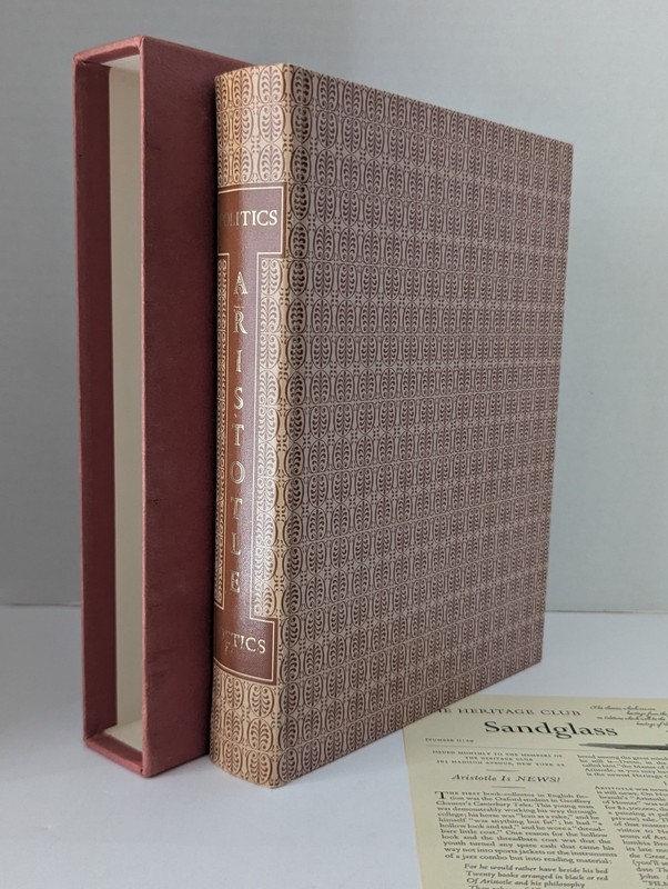 Heritage Press Aristotle Politics & Poetics Slipcase Sandglass 1964 HC Vintage