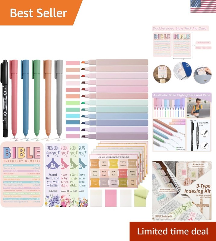 Comprehensive Bible Study Journaling Supplies Set – Highlighters & Tabs Included