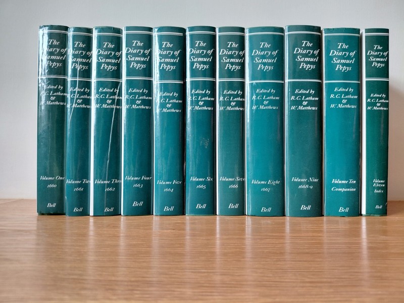 Vintage The Diary of Samuel Pepys Full 11 H/B Book Set 1983 Bell & Hyman D/J