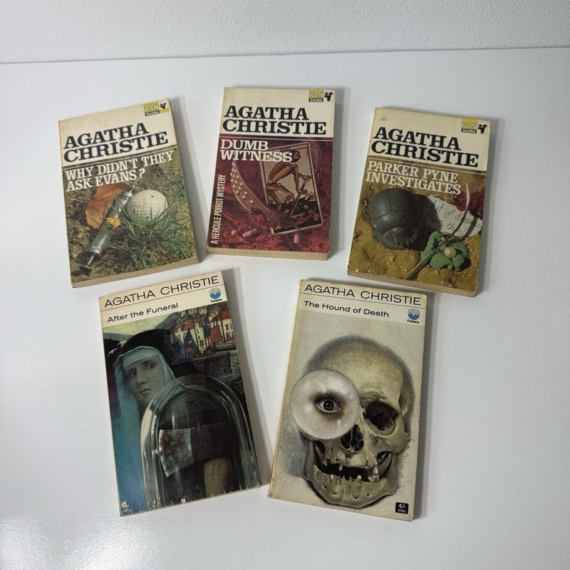 Agatha Christie Vintage Paperback Lot 5 Pan Fontana Books 1969-1971 UK Mystery