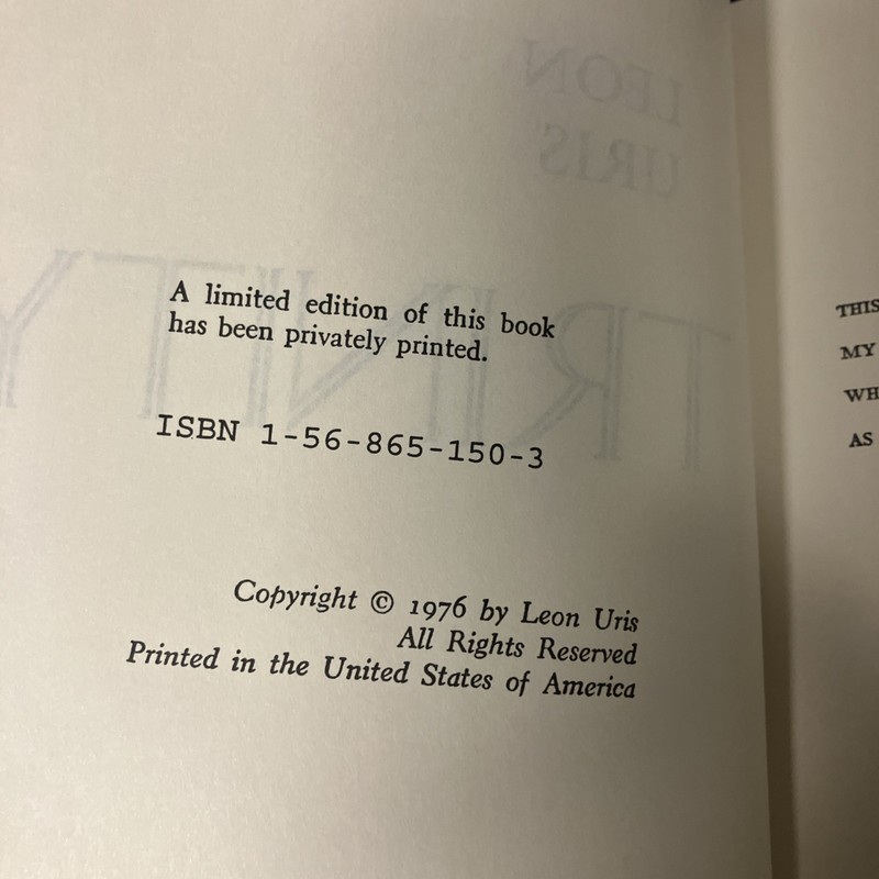 Trinity A Novel of Ireland by Leon Uris 1976 First Limited Edition 1st Ed Rare gallery