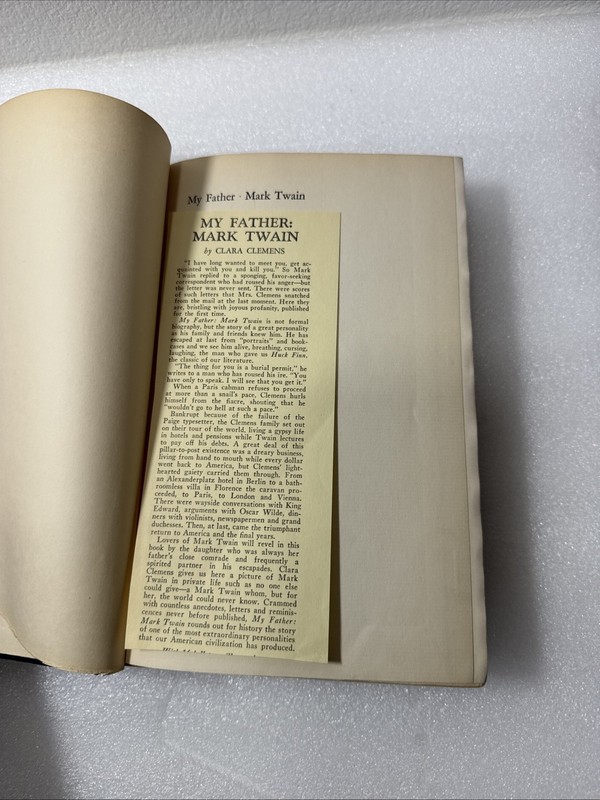 My Father Mark Twain By Clara Clemens. Stated First Edition. 1931 gallery