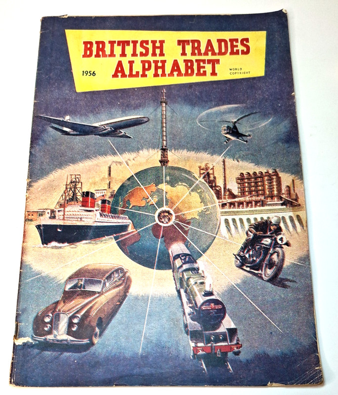 British Trades Alphabet magazine – 1956 – Sport royalty travel transport career
