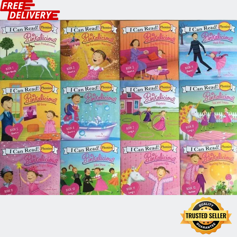 Pinkalicious I Can Read Phonics Kids Book Lot – 12 Fun Learning Books