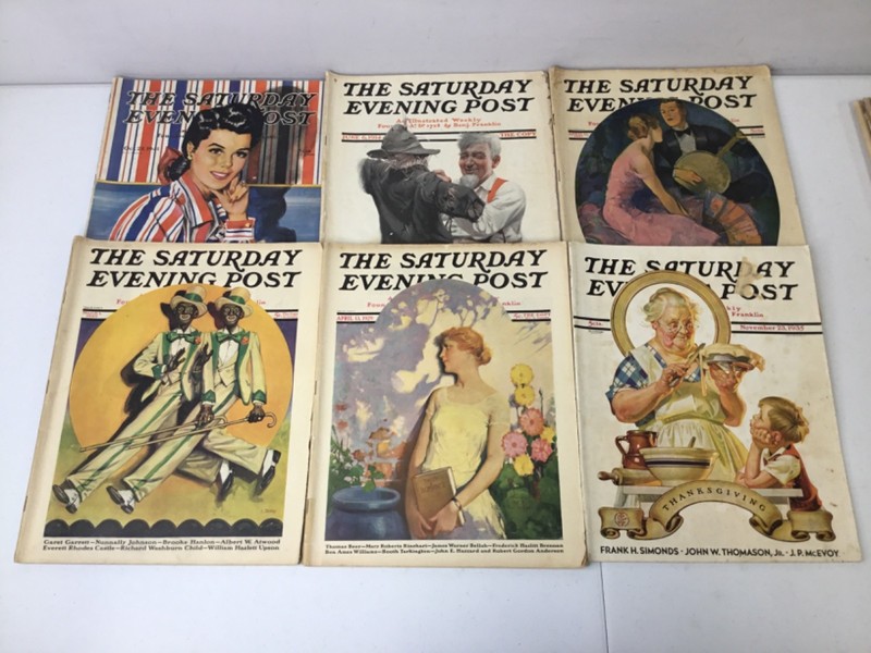 Antique Saturday Evening Post Magazine Lot of 6. PB, Illustrated
