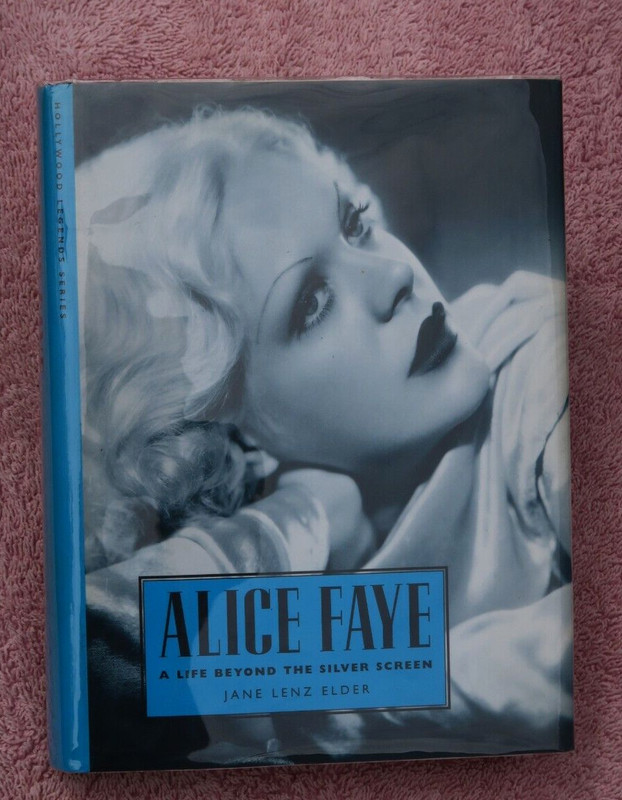 Alice Faye, Elder, 2002, book with 2 SIGNED Photos, 30s Movie Actress *Vg/Vg*
