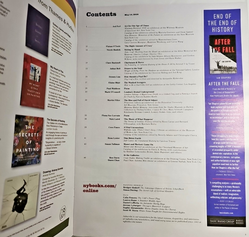 The New York Review of Books Magazine 2026 May 14 ~ THE ART ISSUE gallery