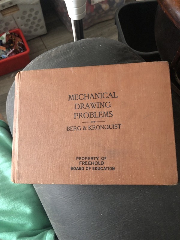 HTF Antique 1927 Mechanical Drawing Problems HC Berg & Kronquist School Textbook