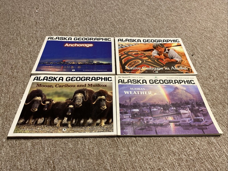 Alaska Geographic Volumes 18 And 23, 4 Magazines, In Read But Good Condition