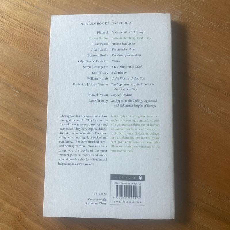 Some Anatomies of Melancholy (Penguin - Paperback, by Robert Burton - Very Good gallery