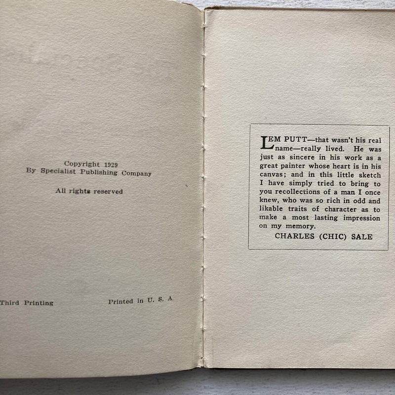 Vintage 1929 The Specialist Charles (Chic) Sale Brown Cloth HC Humor Rural gallery