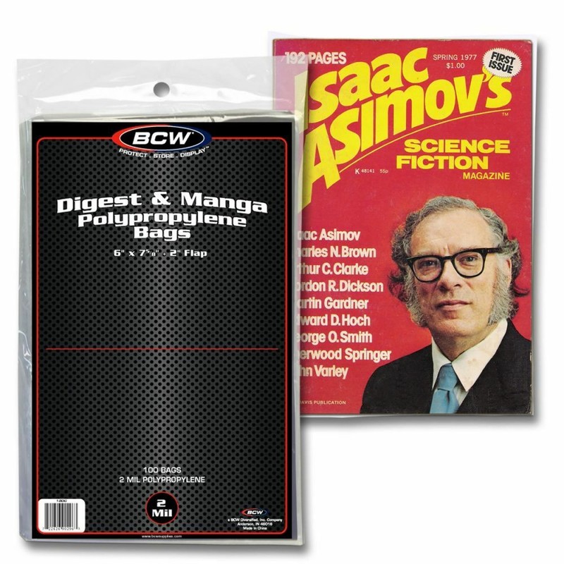 300 BCW Poly Clear Bags For Digest & Manga 2 Mil Acid Free Archival Safe Storage
