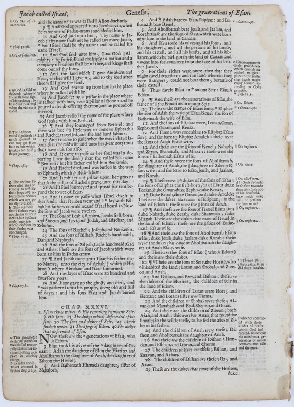 Jacob Renamed Israel Genesis 35 1649 King James Bible KJV Leaf Rachel Isaac gallery