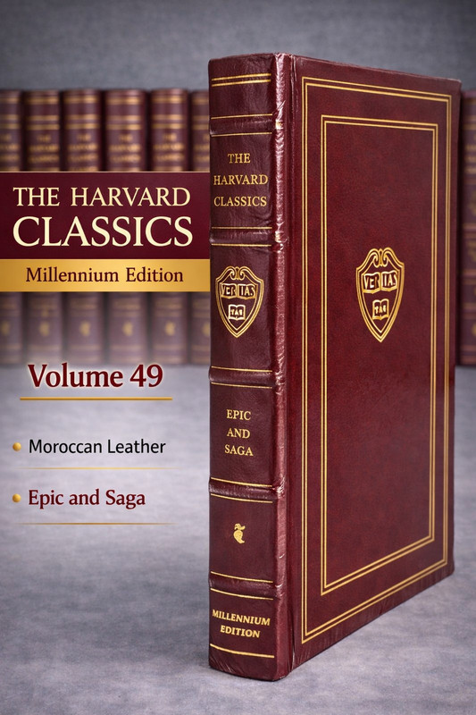 Harvard Classics, Millennium ed, Vol 49 , Moroccan leather, Epic and Saga – RARE