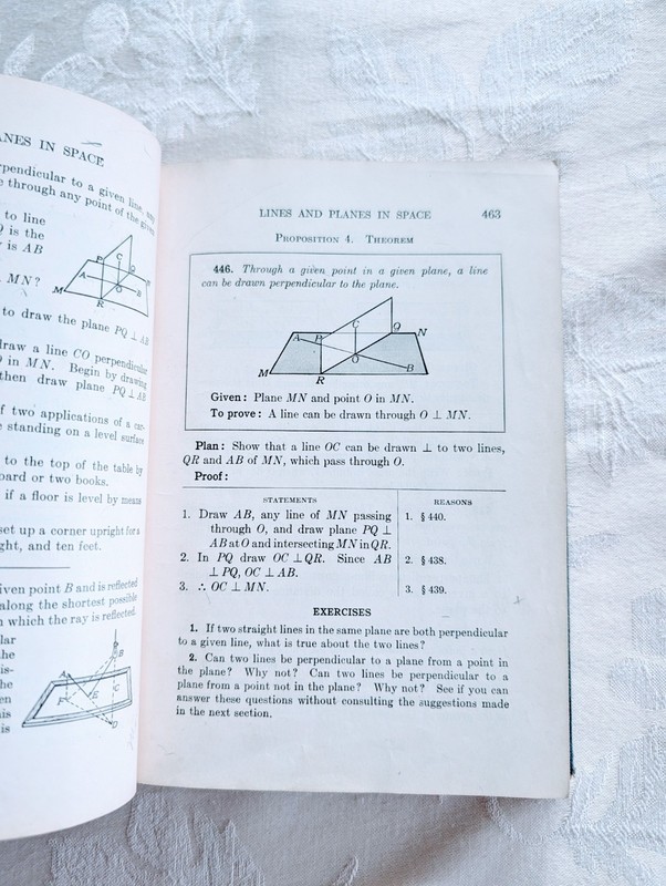 Antique 1937 New Solid Geometry Stone Mallory HC Textbook School Paper Ephemera gallery