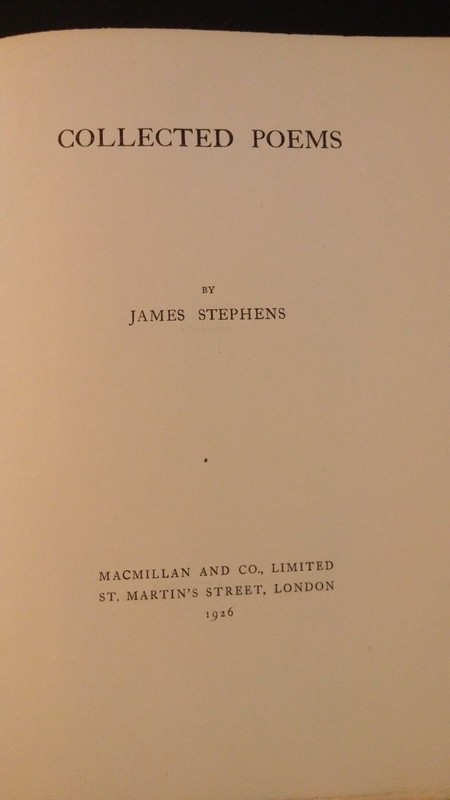 Collected Poems by James Stephens 1926 HC Signed Limited Edition of 500 Scarce