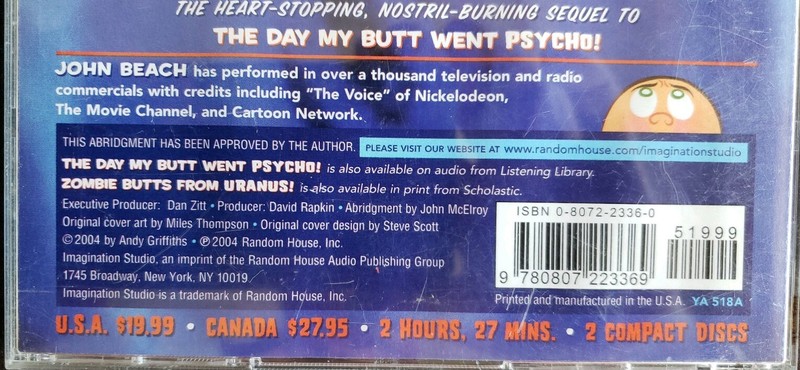 Zombie Butts from Uranus! by Andy Griffiths (2004, CD, Abridged) Comedy Rare VGC gallery