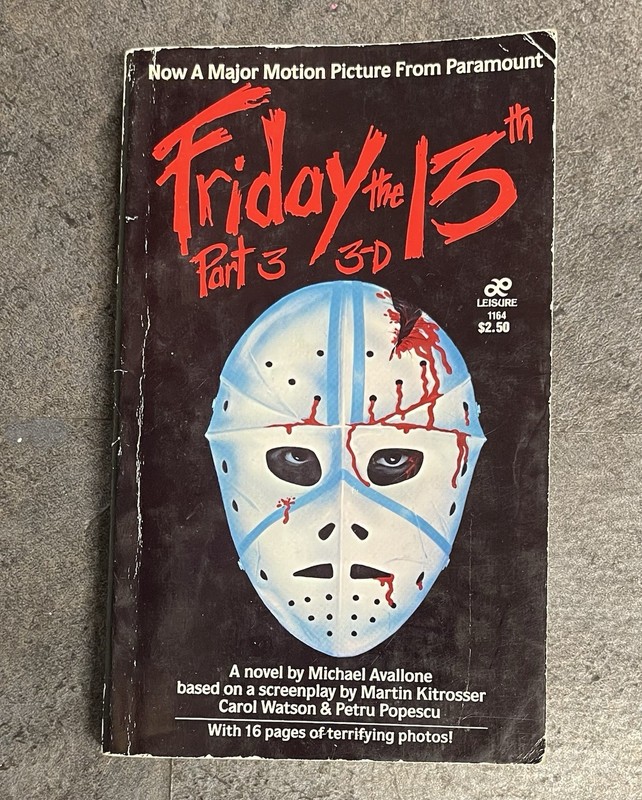 Friday the 13th Part 3 3-D Michael Avallone 1982 Nordon Pub Paperback Series