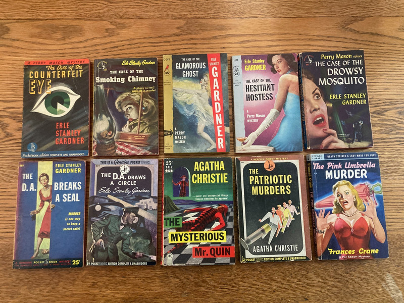 Lot of 10 1940s & 1950s Paperback Mystery Novels