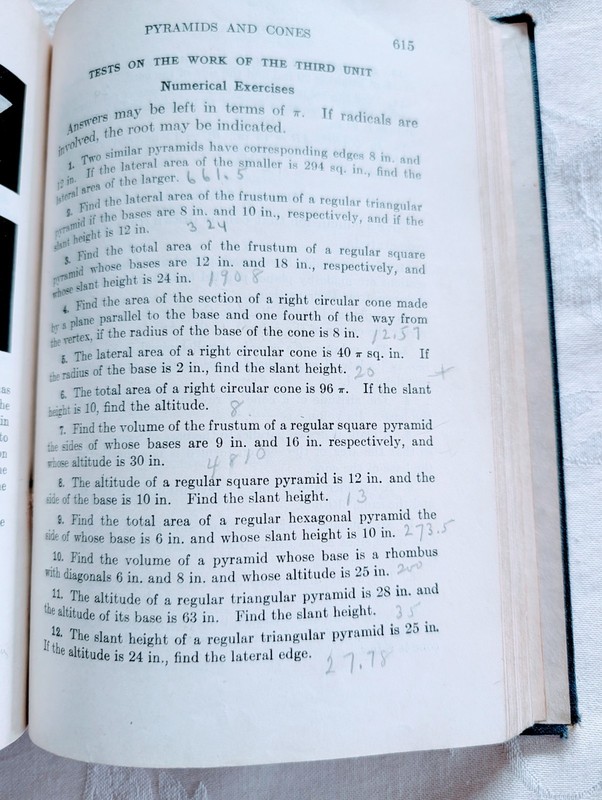 Antique 1937 New Solid Geometry Stone Mallory HC Textbook School Paper Ephemera gallery