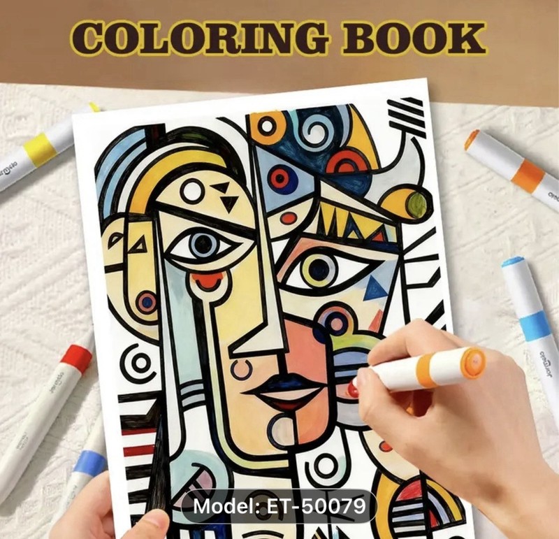 8 X 11 Spiral Bound Adult Coloring Book Picasso Face NEW Shipping Included gallery