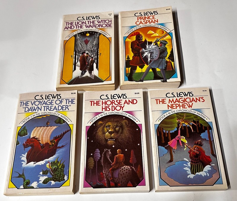 C.S. Lewis Paperback Books 1, 2, 3, 5 & 6 In The Chronicles of Narnia
