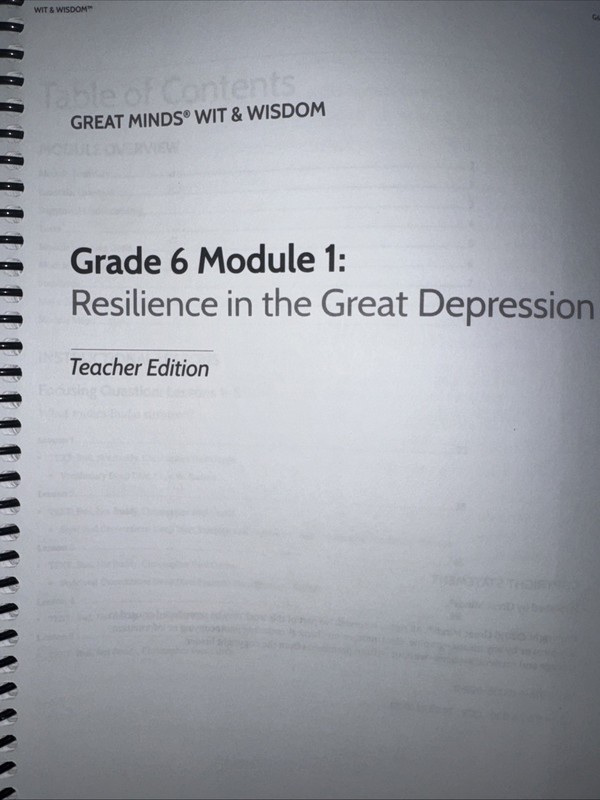 Great Minds Wit & Wisdom Grade 6 Module 1 Great Depression Teacher’s Ed VGC gallery