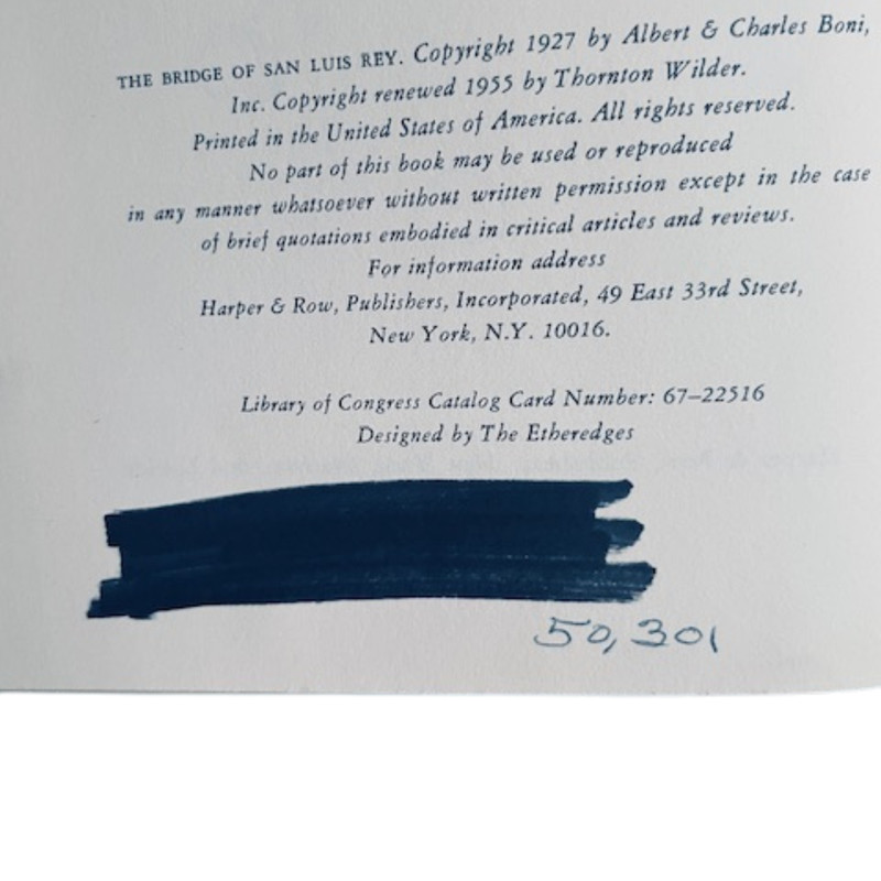 Vtg. THE IDES of MARCH & THE BRIDGE of SAN LUIS REY by Thornton Wilder 1948-1955 gallery