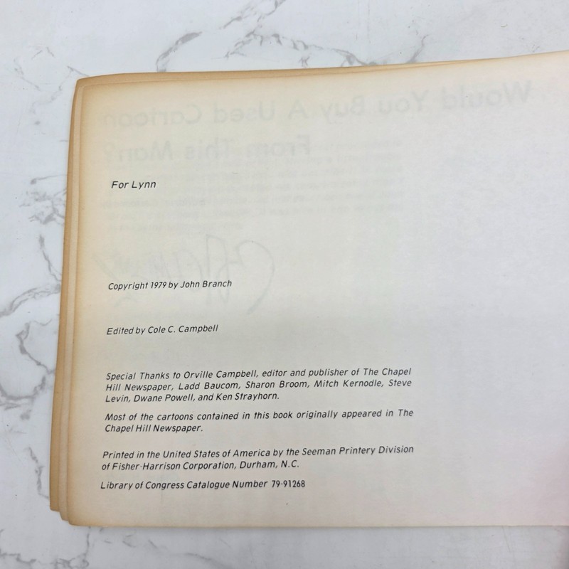 Would You Buy A Used Cartoon From This Man J Branch 1979 Chapel Hill News Signed gallery