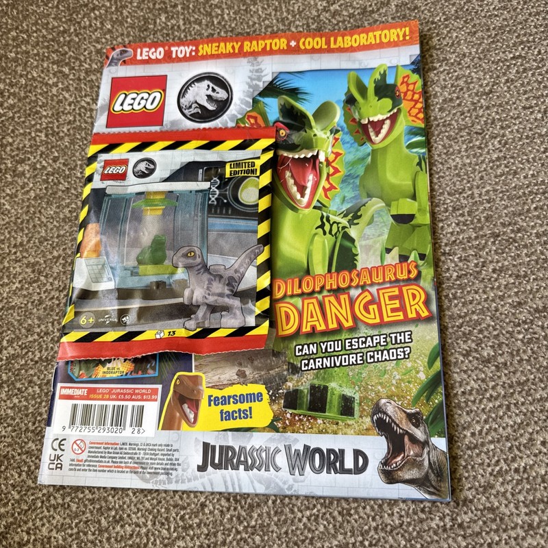 Lego Jurassic World magazine Issue 28 Sneaky Raptor With limited Edition Toy