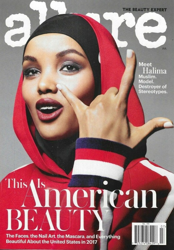 Allure Magazine Halima Aden American Beauty Mascara Nail Art Makeup Fashion