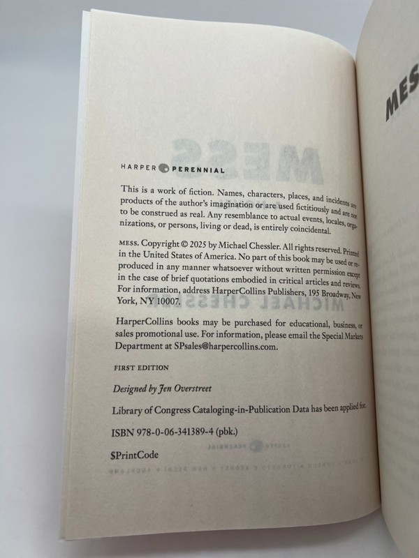 Mess - Michael Chessler | Paperback | Very Good | ARC gallery