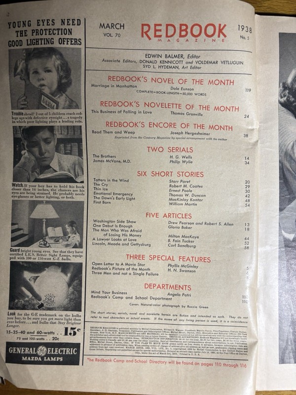 Vintage REDBOOK Magazine, March 1938: 152 Pages. gallery