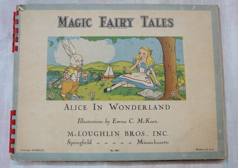 Rare Vintage Alice in Wonderland, Magic Fairy Tales, Illust by Emma C. McKean