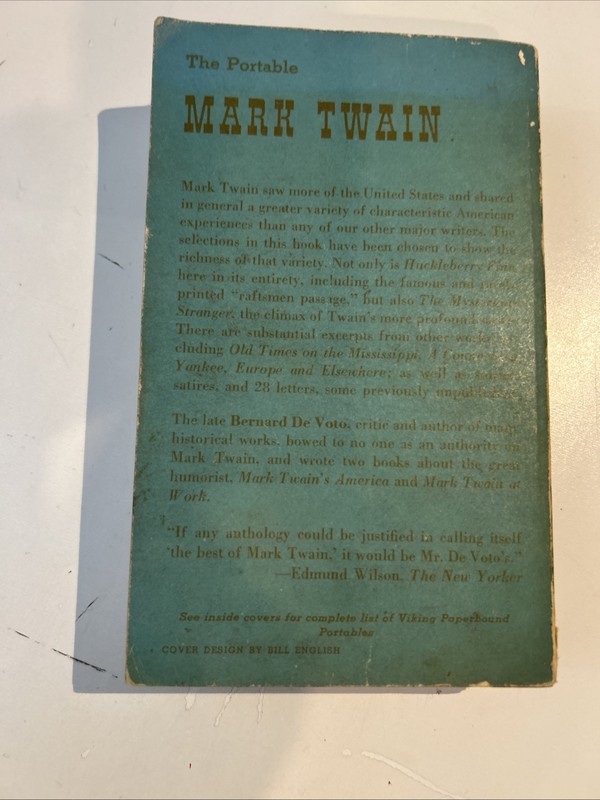 The Portable Mark Twain, Vintage Viking Press 1958, Bernard DeVoto, PB gallery