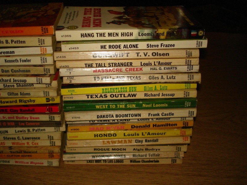 Lot of 35 Western novels Fawcett Gold Medal vintage paperbacks various 1960s gallery