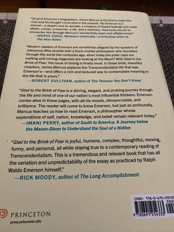 James Marcus Glad to the Brink of Fear A Portrait of Ralph Waldo Emerson gallery