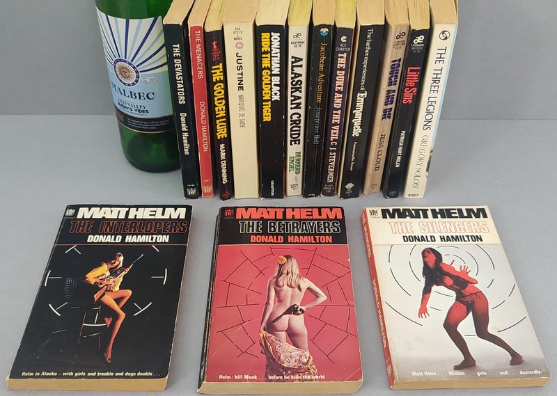 Lot of 15 paperback cult thrillers Matt Helm Donald Hamilton Emmanuelle