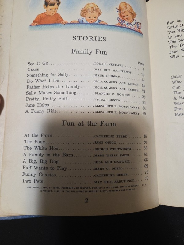Vintage Fun with Dick and Jane Basic Reader 1940 Children's School Book HCExam gallery