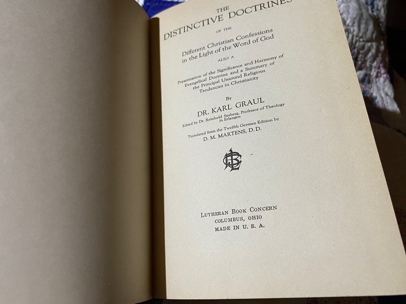 Vintage Book: The Distinctive Doctrines Christian Confessions Graul hardcover gallery